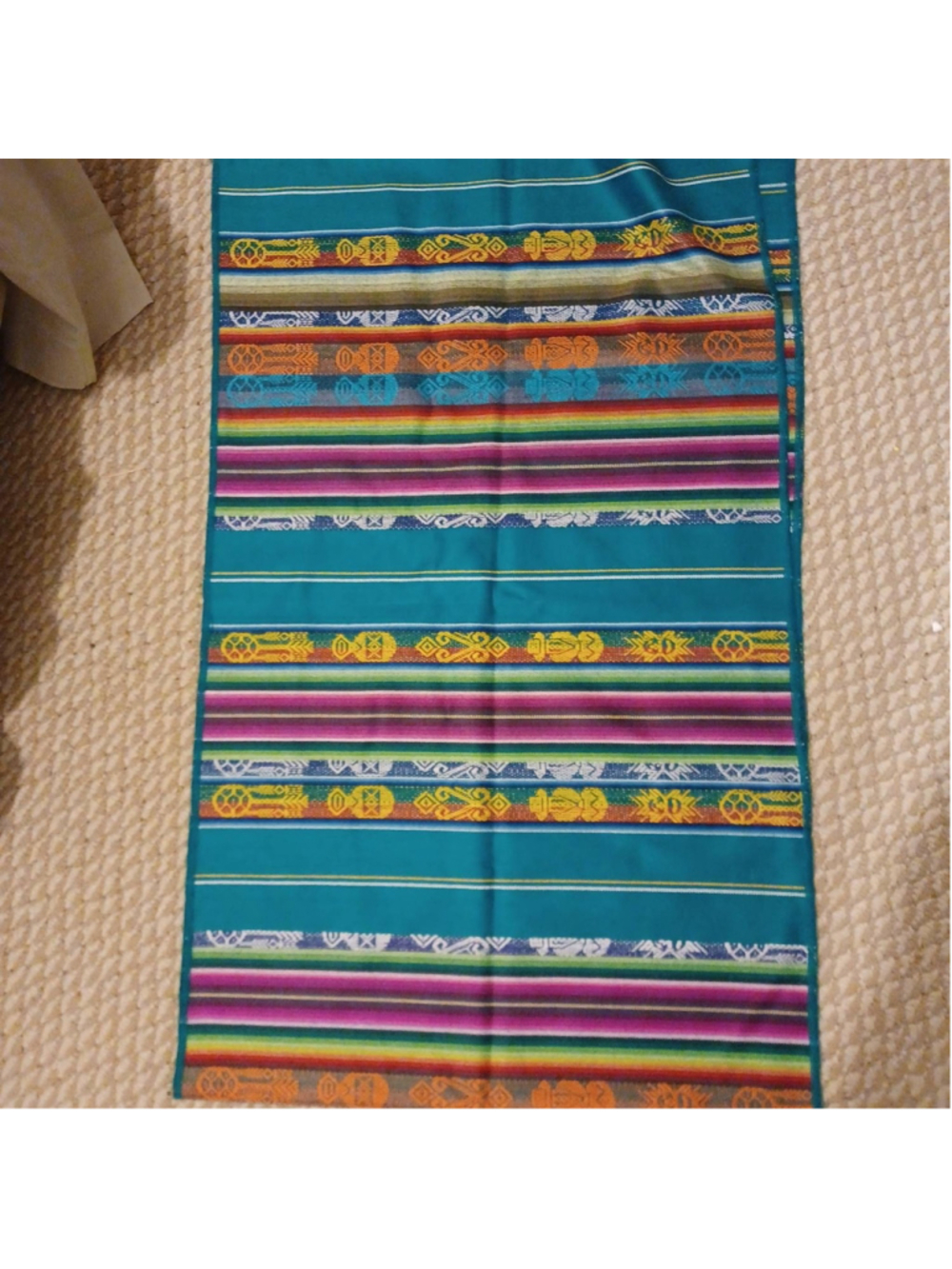 Aguayo Bolivian, Peruvian fabric, Andean runner or shawl